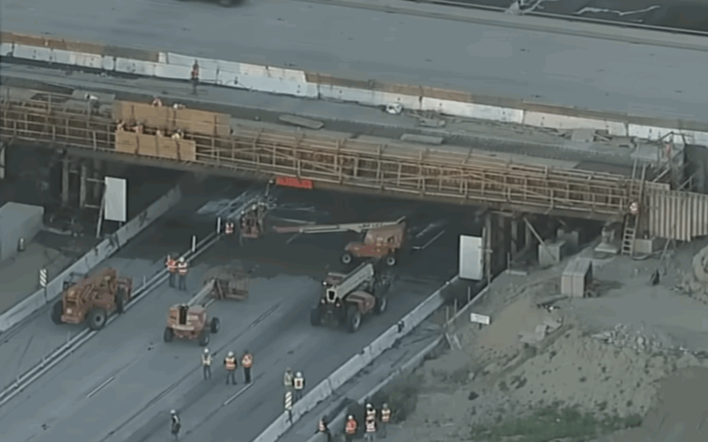 Deadly Big Rig Accident on the 10 Freeway Overpass in Ontario