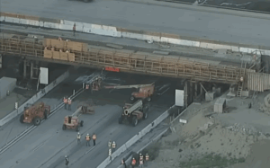 Deadly Big Rig Accident on the 10 Freeway Overpass in Ontario